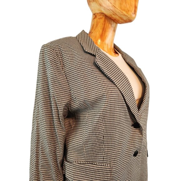 LEWIT black and white micro check blazer - Picture 6 of 10